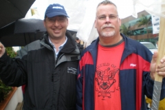 Lee Goldberg & Michael Connelly walking the picket line during the writer's strike