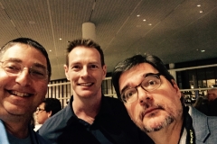 The Co-Authors club: Lee Goldberg, Boyd Morrison, and Phoef Sutton at Bouchercon 2014