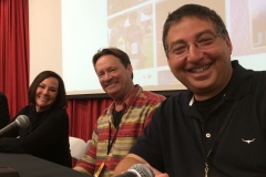 Marcia Clark, T. Jefferson Parker and me on a panel at the Los Angeles Times Festival of Books