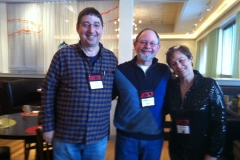 Lee Goldberg, WIlliam Kent Krueger and Libby Fischer Hellman at Love is Murder in Chicago