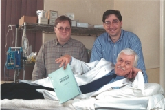 William Rabkin, Lee Goldberg and Dick Van Dyke on set of Diagnosis Murder